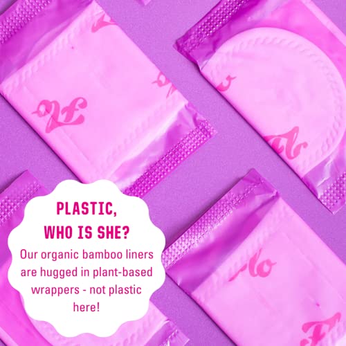 Flo Organic Bamboo Leakproof, Highly Absorbent Slim Panty Liners - Individually Wrapped - Biodegradable & Cruelty, Plastic & Vegan Free - 96 Mega Pack #TOP2