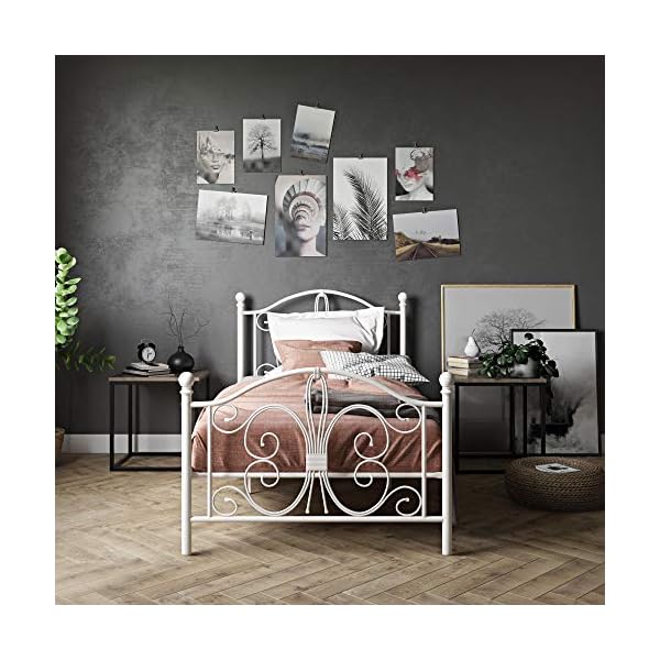 DHP Bombay Metal Bed White Uk - Image 19