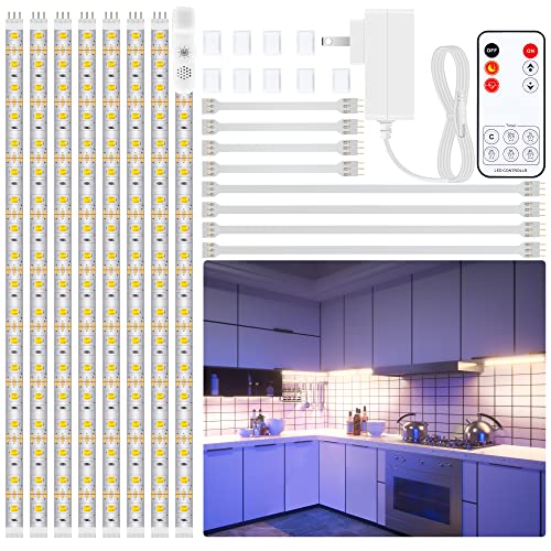 LAFULIT 8 PCS Under Cabinet Lighting Kit, Bright Under Cabinet Lights, Flexible Led Strip Lights with RF Remote and Power Adapter, for Kitchen Cabinet Shelf Desk Counter, 4000K Neutral White, 13ft LAFULIT 8 PCS Under Cabinet Lighting Kit, Bright Under Cabinet Lights, Flexible Led Strip Lights with RF Remote and Power Adapter, for Kitchen Cabinet Shelf Desk Counter, 4000K Neutral White, 13ft