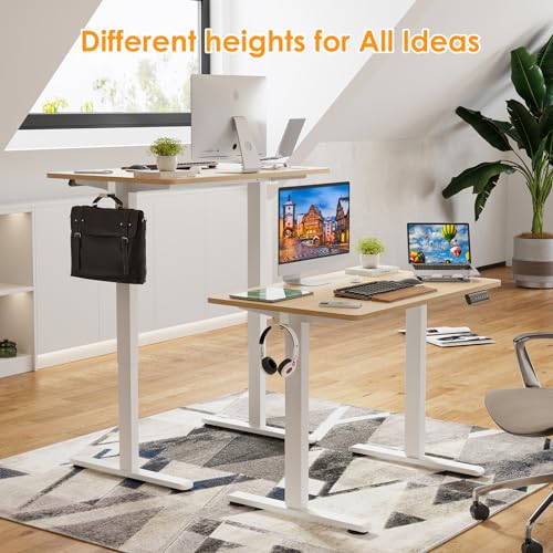 Image of STARY Electric Standing Desk Adjustable Height Sit Stand Home Office Desk with Splice Board