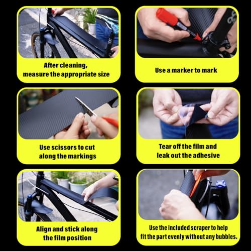 Image of CNC Bike Frame Protection Tape,Bicycle Frame Protector Sticker-Frame Protection Paint Film 3m(4 inchx118 inch), Carbon Fiber Pattern Frame Guard Wrap for Mountain Bike /Gravel /MTB /Road Bike etc.