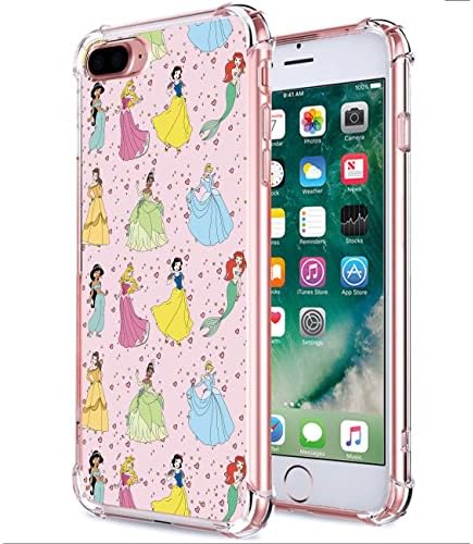 Oqplog Dishini Princess TPU Case for iPhone 7 Plus/8 Plus Cartoon Clear Cute Girly Character Fun Cases for Girls Kids Boys Teens,Kawaii Soft Unique Cool Funny Phone Cover for iPhone 7 Plus/8 Plus