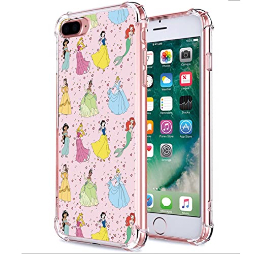 Oqplog Dishini Princess Tpu Case For Iphone 7 Plus/8 Plus Cartoon Clear Cute Girly Character Fun Cases For Girls Kids Boys Teens,Kawaii Soft Unique Cool Funny Phone Cover For Iphone 7 Plus/8 Plus #TOP3