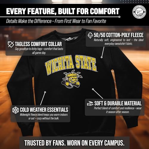 Image of NCAA College Sweatshirt Fleece Crewneck Pullover for Men and Women | Officially licensed NCAA college gameday crewneck pullover - 9 oz fleece lined sweatshirt with arch and logo design