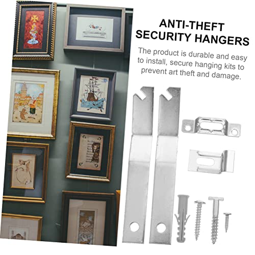 Image of TEHAUX 4sets Museum-Grade Picture Hanging Kit Security Hooks for Hotels and Art Galleries Wall-Mounted Hardware for Theft Prevention and Damage Elimination
