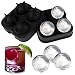Utopia Home Sphere Ice Ball Maker - Silicone Tray with Lid - Easy to Fill, Use & Clean - 4 Molds - Dishwasher Safe