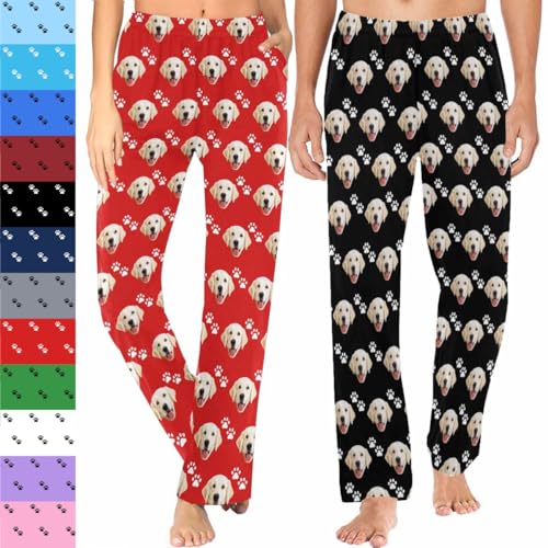 MyPupSocks Custom Face Pajama Pant Christma Pajama Bottom Personalized Pajama for Boyfriend Girlfriend Photo Pajama Bottom