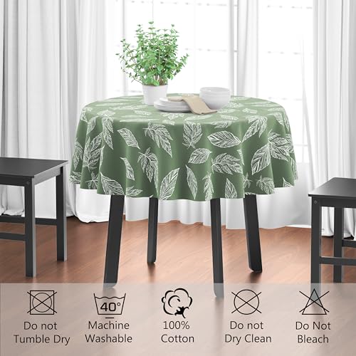 Image of Encasa XO Dining Table Cloth 4 Seater, Printed Tablecloth 57 inch Round