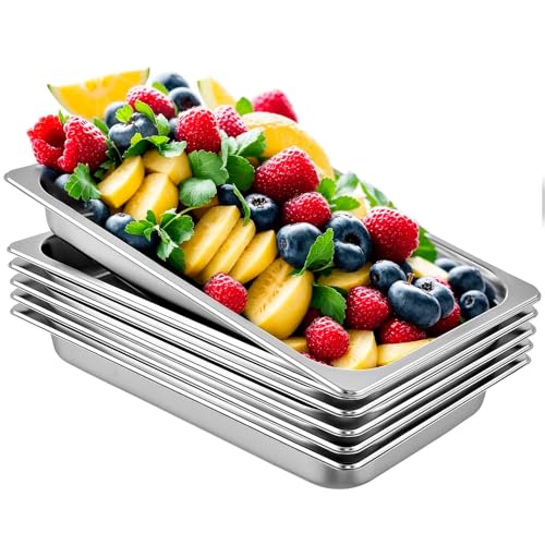 Lote 6 Cubetas Gastronorm GN 1/1-150 mm profundidad fabricadas en acero inoxidable | Bandejas Horno | Bandejas Gastronorm 1/1 | Recipiente GN 1/1 530x320x150 mm | 20,6 Lts