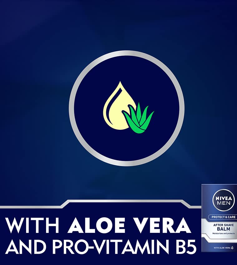 Nivea Men Protect & Care After Shave Balm, Aloe Vera Moistrizes & Protects 100ml (GermanyProduct) - Image 4 thumbnail