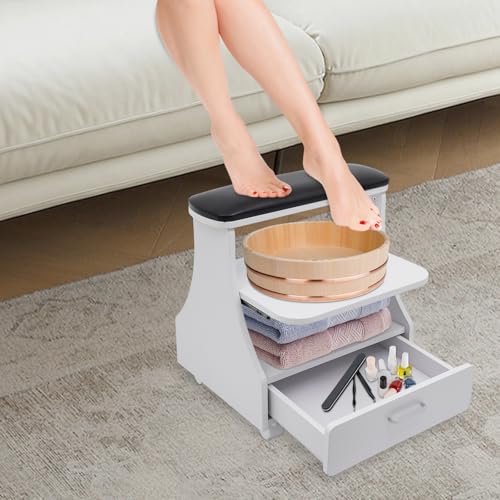 Carro de Pedicura de 3 Niveles para Salón de Belleza Negro miniatura 2