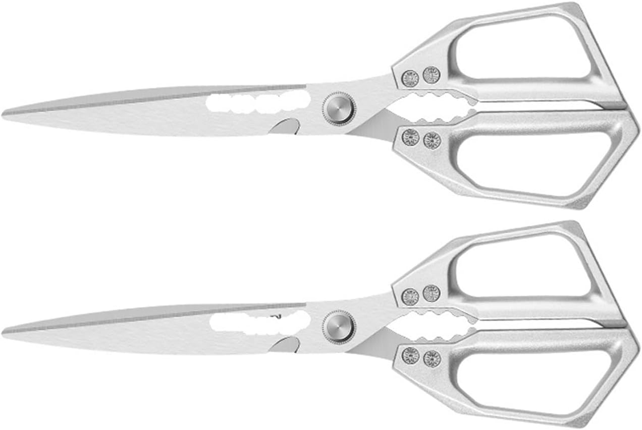 Heavy Duty Stainless Steel Kitchen Scissors for Bone-Cutting Meat/Fish Prep | Anti-Slip Shears(1 Pcs)