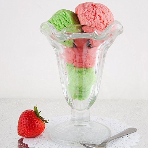 Tulip Sundae and Dessert Cup, PACK OF 4 Highest Quality Ultra Clear See Through Thick Solid Base Glass 7 Ounces, Set of 4 - Thumbnail 4