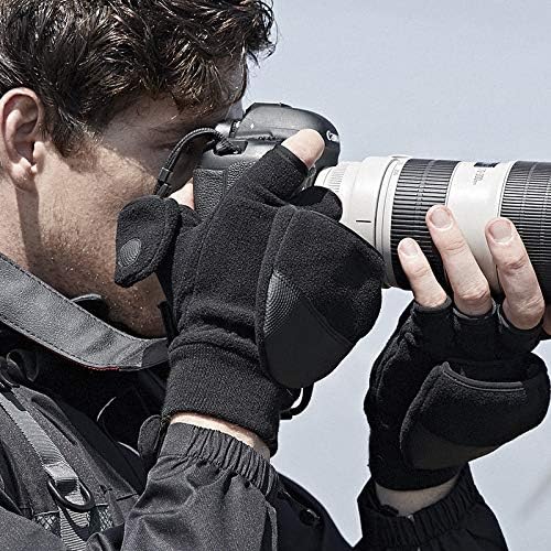 TINAYAUE Mens Convertible Touchscreen Mitts Flip Top Breathable Outdoor Sports Training Cycling Fishing Photography Gloves - Image 4