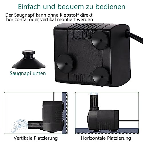 2 mini pompe dell'acqua (180 l/h, 3 W), pompa per