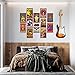 Woonkit Vintage Rock Band Posters for Room Aesthetic, 70s 80s 90s Retro Music Bedroom Decor Wall Art, Concert Poster Wall Collage, Old Music Album Cover Prints (12 SET A, 7.8X11.8 INCH)