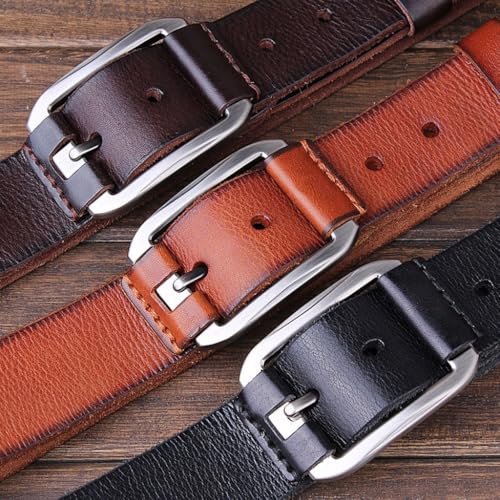 Men's Belt First Layer Cowhide Ring Pin Buckle Extended Vintage Leather Suitable for Formal Casual Business Gift2