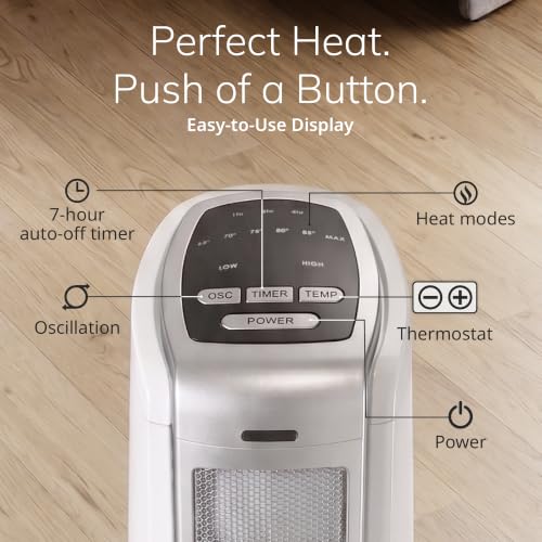 Lasko Oscillating Ceramic Tower Space Heater - 23” - 5775 - White - image 5