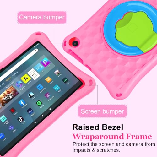New 10in Tablet Case for Kids(2021/2023 Release 11th/13th Generation),DJ&RPPQ ipad 10 case Light Weight Anti Slip Shockproof Kids Friendly Case for 10 inch Tablet. (Pink) - Image 2