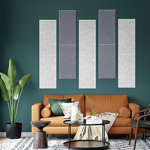 DrKlang Pacote com 6 painéis acústicos, painéis decorativos de isolamento acústico, painéis de absor