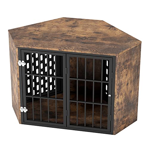 Heodmaem Corner Dog Crate Furniture, Medium Dog Crate End Table, ...