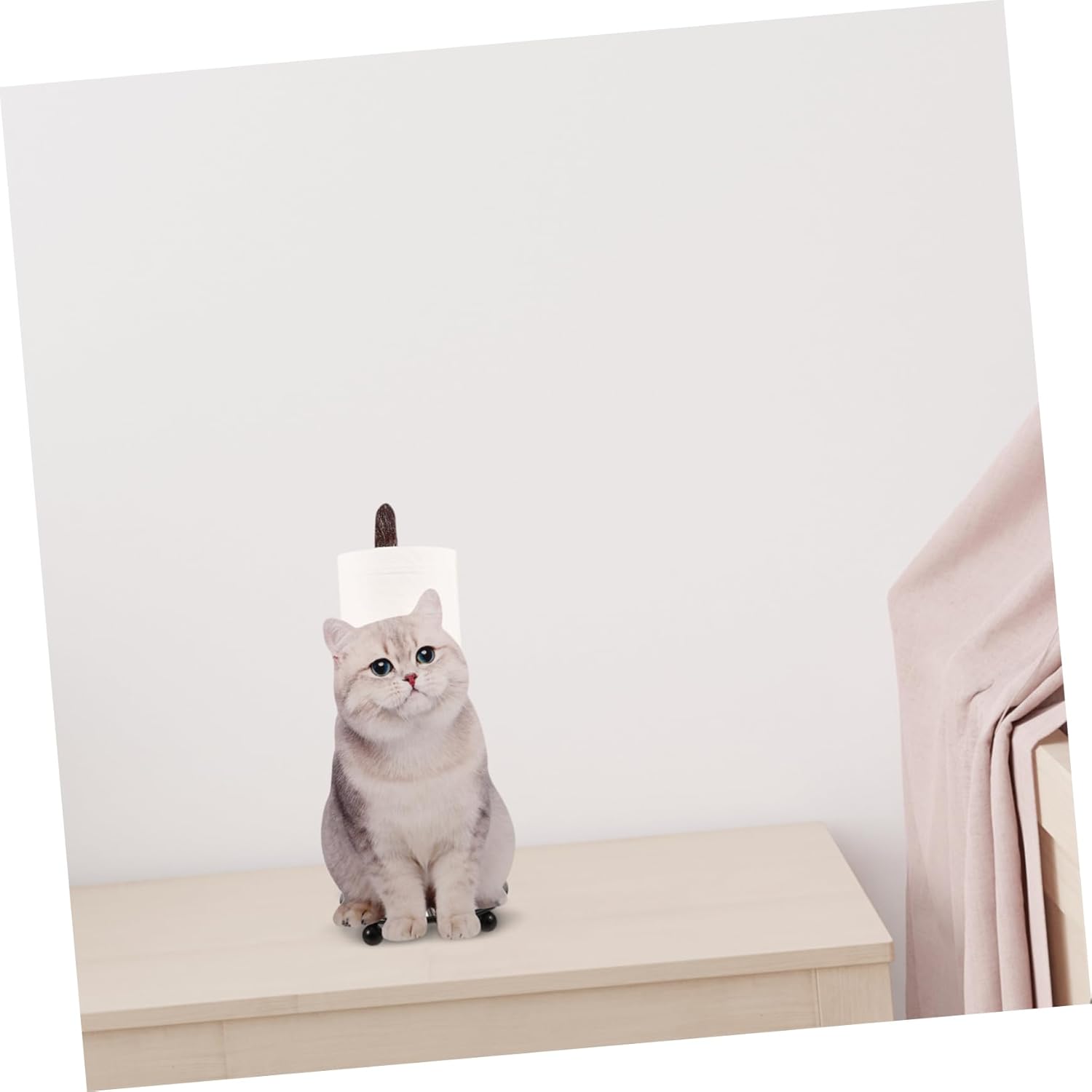 Cute Cat Roll Paper Storage Rack for Bathroom Rustic Toilet Paper Holder Cat Shape Design