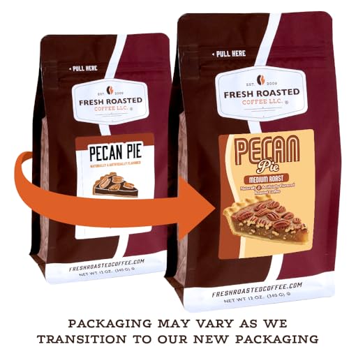Image of Fresh Roasted Coffee, Pecan Pie Flavored Whole Bean Coffee, Medium Roast, Kosher, 12 oz