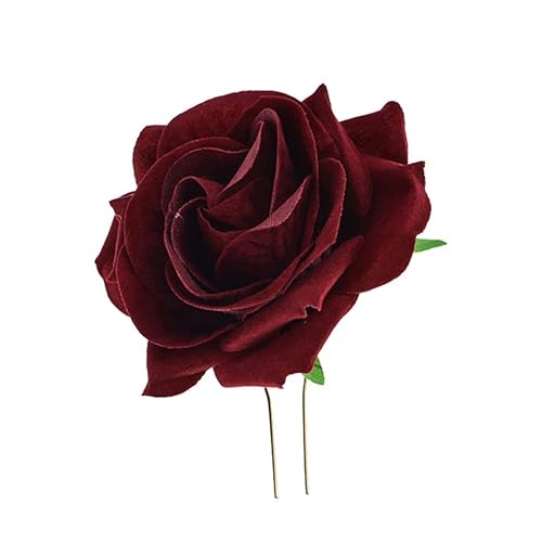 Miniatura 4 de Tendycoco - Broche para el pelo con forma de U, diseño bohemio, para bodas, hawaii, playa, fiestas, 4 unidades, color rojo, talla 1, Burdeos