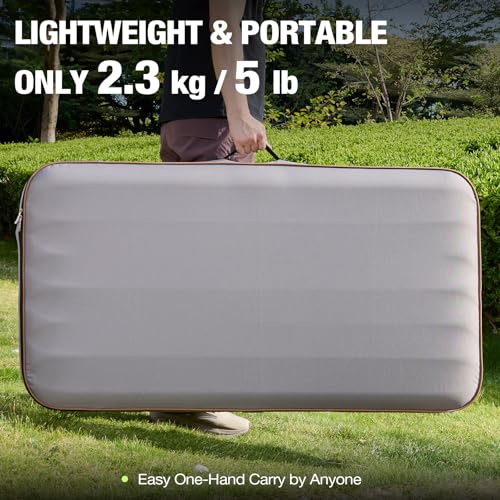 Lekereise Outdoor Hundebett Wasserdicht, Aufblasbar Hundeliege 126x66x12cm ideal für Mittelgroße und Kleine Hunde, Abnehmbarer und Waschbarer Bezug, Hundekorb für Reisen und den Garten (Grau)