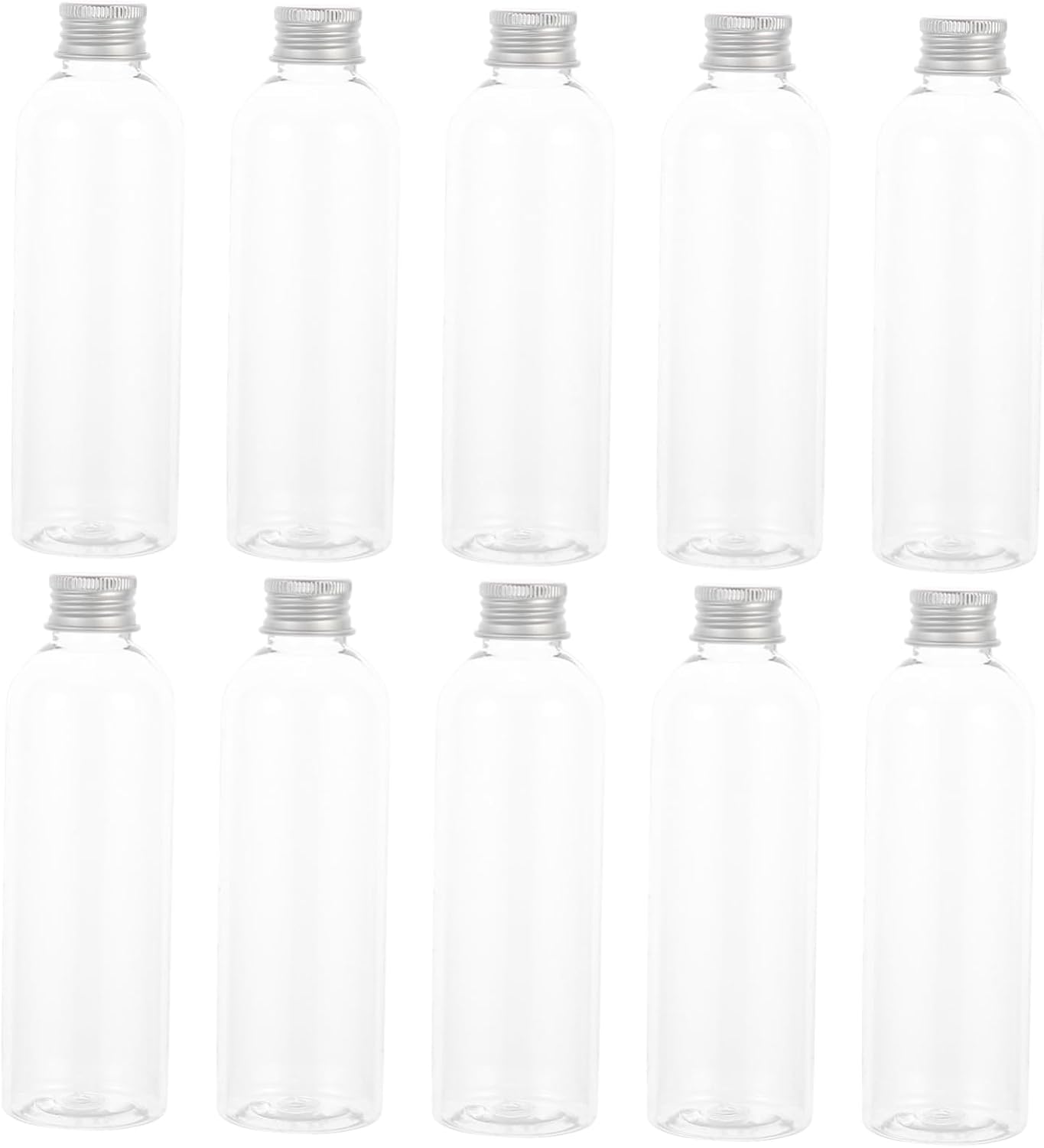 SOLUSTRE 10pcs Portable PET Juice Bottles with Lids, 200ml
