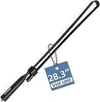 Vista 1 de Abbree SMA - Antena de banda dual hembra VHF/UHF 144/430 MHz antena de látigo suave de alta ganancia para radio bidireccional Baofeng UV-5R UV-82.