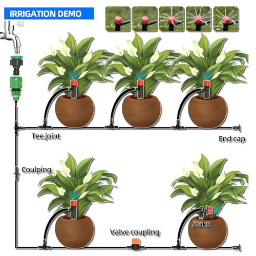24 Pcs Drip Irrigation Shut-Off Valves, Mini Water Flow Control Valve, Micro Irrigation Plastic Pipe Tap Shut Off Irrigation for Garden Lawn Agriculture Watering Systems - Image 4