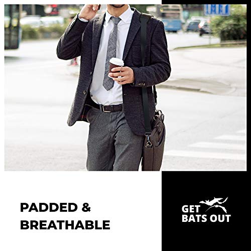 Get Bats Out Bag Replacement Shoulder Strap | Padded & Adjustable - Perfect For Duffle Bags, Laptop Bags, Briefcases, Camera Bags, Messenger Bags, Diaper Bags & More - Black #TOP5