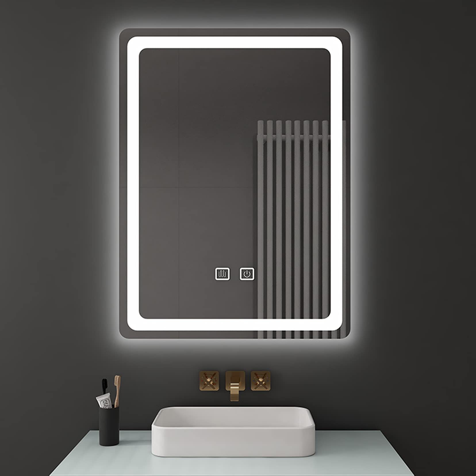 Buy Bathroom Mirror With LED Lights, Vanity Touch Switch, Wall ed