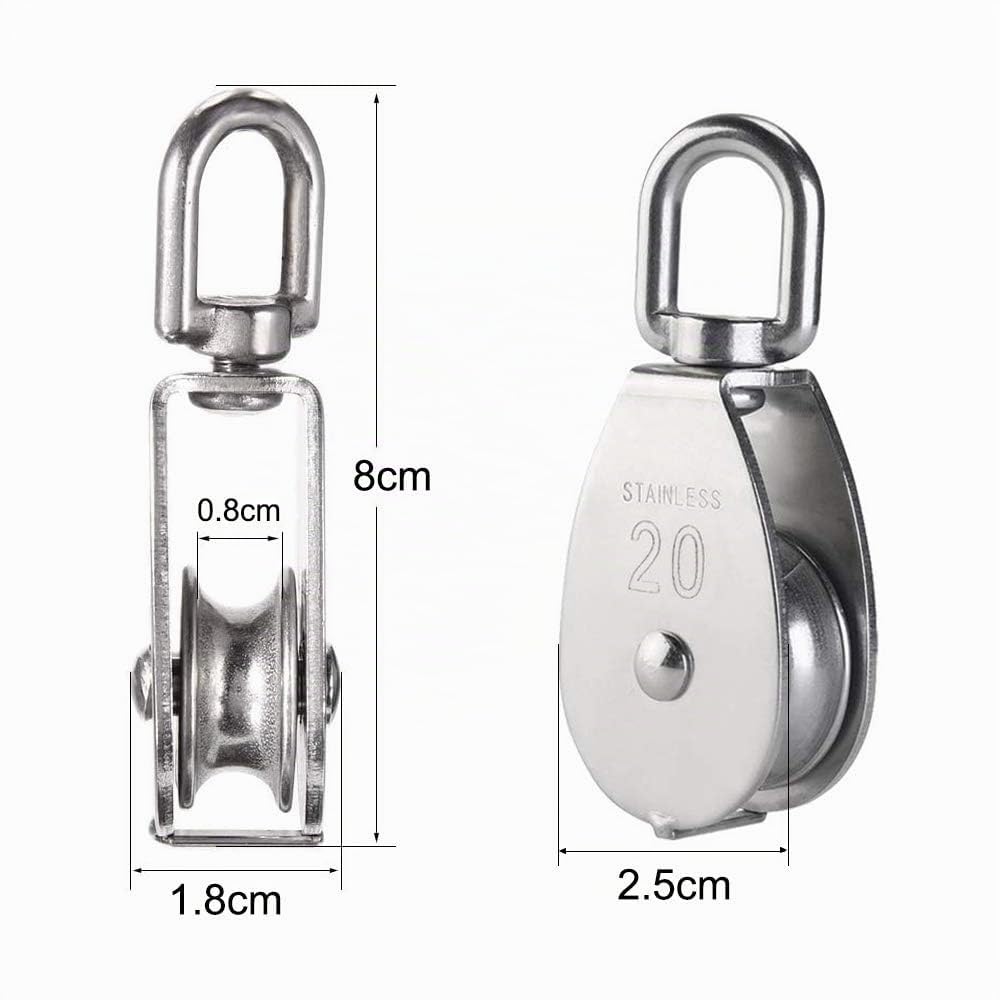 Polea Cuerda M20 Acero Inoxidable 304 Simple Elevación Fijas Exterior Carpas