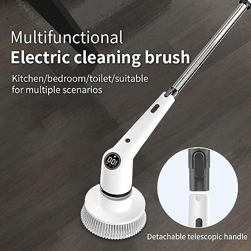 Image of MGLSDeet Electric Spin Scrubber Rechargeable Cleaning Brush with 9 Replaceable Brush Heads, Cordless and Portable Power Scrubber, Electric Bathroom Scrubber for Cleaning Tile, Sink, Window, Floor, Car