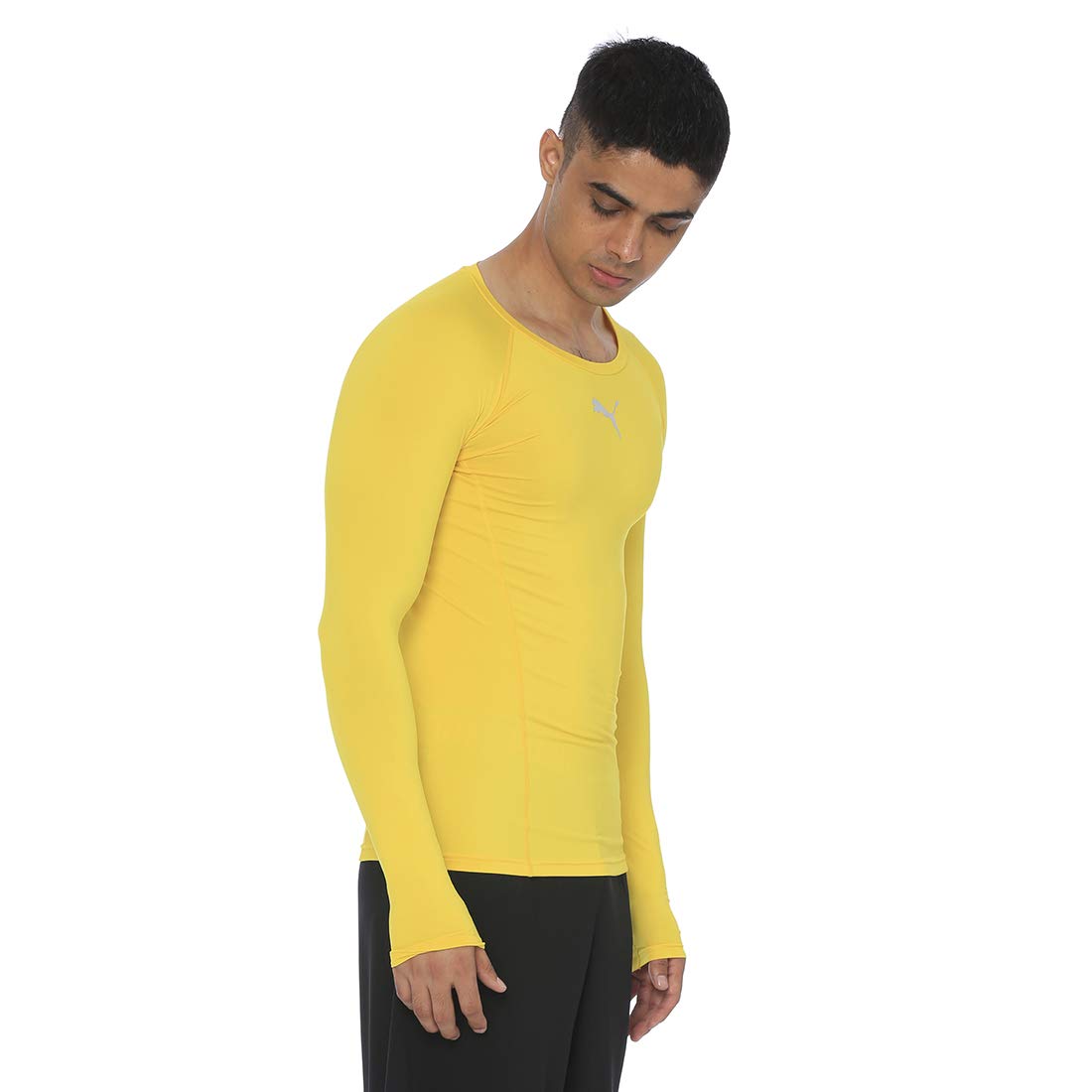 Puma Mężczyźni Liga Baselayer Tee Ls Koszulka Kompresyjna, Żółty (Cyber Yellow), M