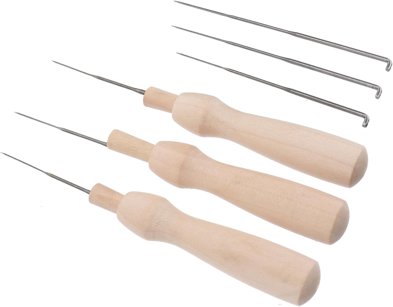 Gadpiparty 60pcs Felting Needles Set Craft Supplies Wool Felt Tools Wooden Handles Storage Bottles