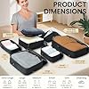 BAGAIL 4 Set/6 Set/8 Set Compression Packing Cubes Travel Accessories Expandable Packing Organizers (Half Mesh, 6-Black) #1
