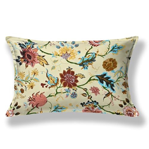 Image of Mafatlal Saanjh 144 TC Cotton Single Bedsheet 90x60 Inch | Floral Bed Sheet for Home Bedroom | Comfortable Cotton Fabric | Pillow Cover Included | Amber Yellow