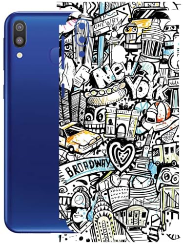 Image of AtOdds - Full Body Back Screen Guard Protector Film - Lamination Wrap Skin Sticker Compatible with Samsung Galaxy M20 | Scratchproof Matte Finish (Graffiti 26)