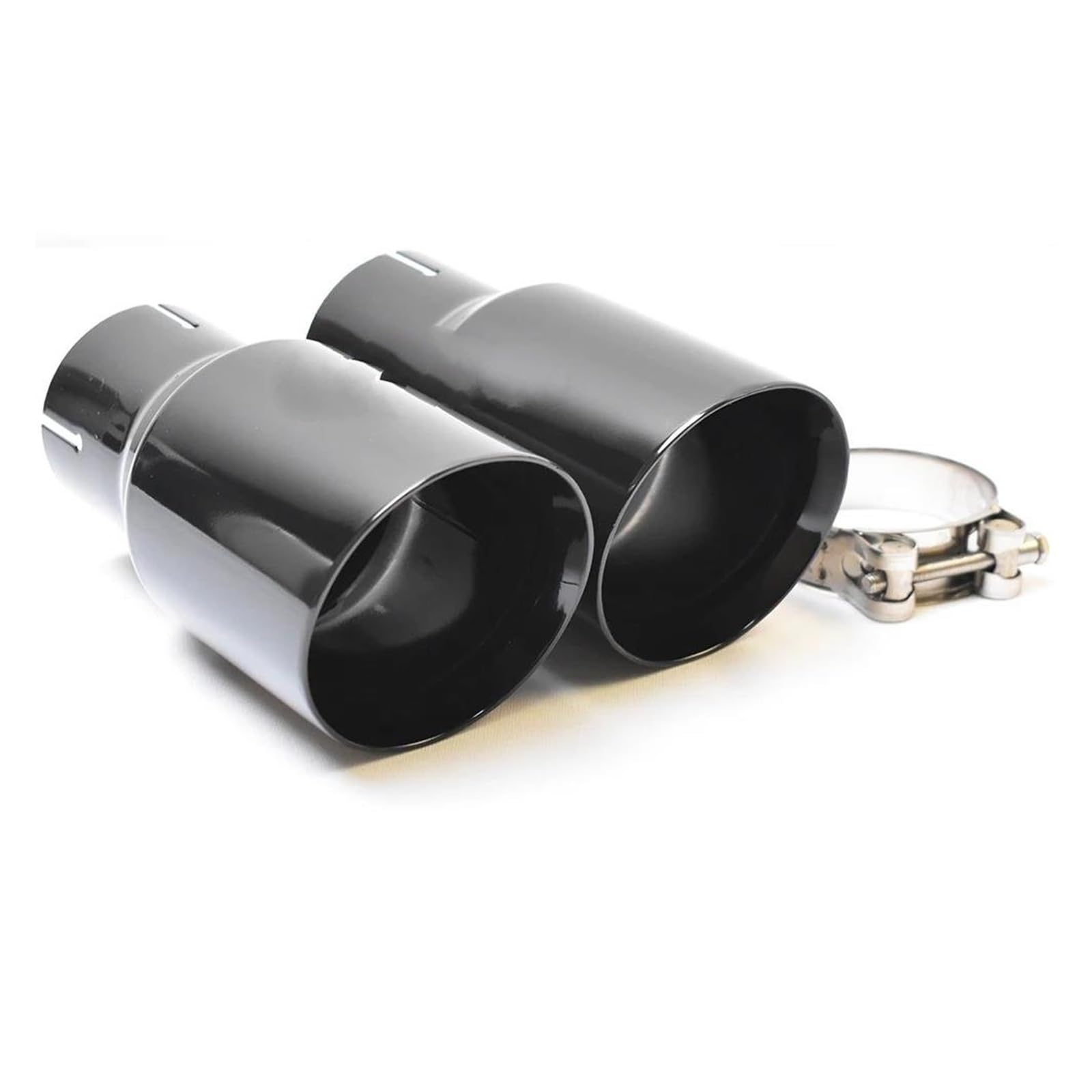 Tubo Scappamento 1 PC Tubo Di Scarico Nero Lucido In Acciaio Inossidabile Modificato Per Auto Punta Silenziatore Universale Smussato Edeg Per La Serie Per BMW Terminale Tubo Scappamento (Size : In 57
