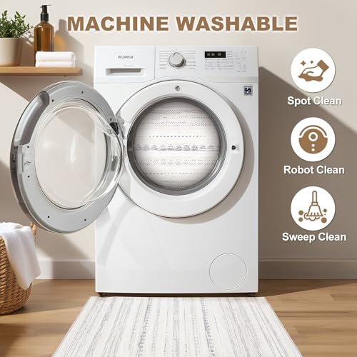 Nakagishi 2X3 Rug Washable Area Rug: Small Soft Boho Farmhouse Neutral Moroccan Non Slip Indoor Low Pile Accent Floor Throw Carpet for Bedroom Bathroom Entryway Kitchen Hallway Closet Home Door - Grey