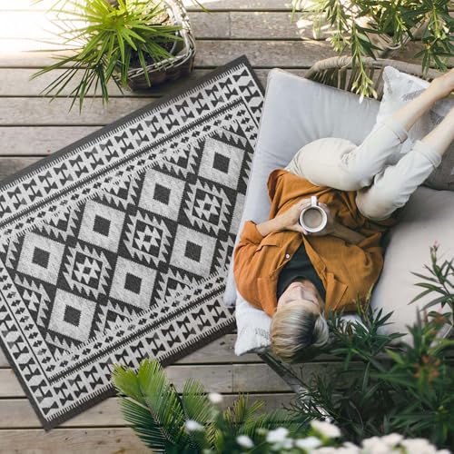 Tapis d'extérieur PVC pour terrasse et porche au style rétro