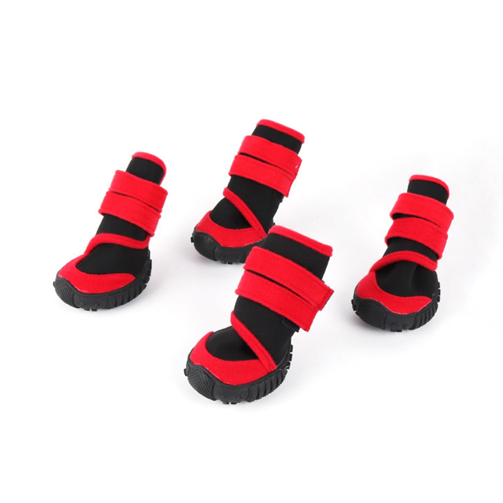 Dog Shoes,Slightly Waterproof Non-Slip Diving Fabric Upper Dog Boots Pet Paw Protective Cover Indoor Silent Shoes Outdoor Walking Footwear for Puppy Small Medium Large Dogs_XS(Red)