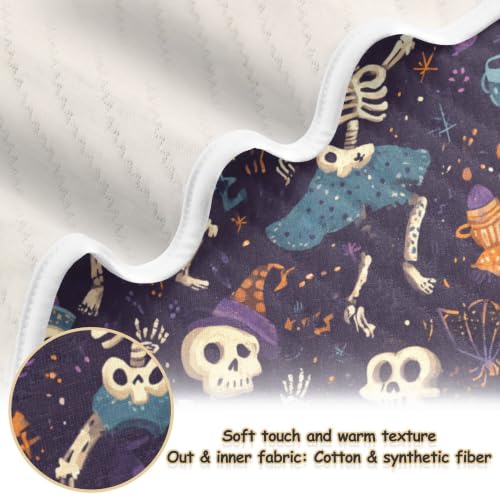 Image of Halloween Cute Skeleton Baby Blankets