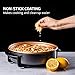 OVENTE 12 Inch Electric Skillet and Frying Pan with Nonstick Coating, 1400W Power, Adjustable Temperature Control, Tempered Glass Lid with Vent and Cool Touch Handles, Copper SK11112CO