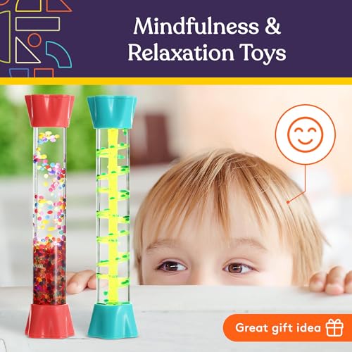 Special Supplies Liquid Motion Bubbler Toy Cool Tubes 5-Pack Colorful Hourglass Timer with Droplet Movement, Bedroom, Sensory Play for Home or School (Bubble-Tube-5) - Image 5