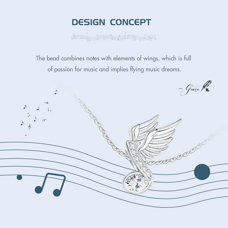 Dije nota musical plata ley 925 accesorios joyería regalos mujer 5