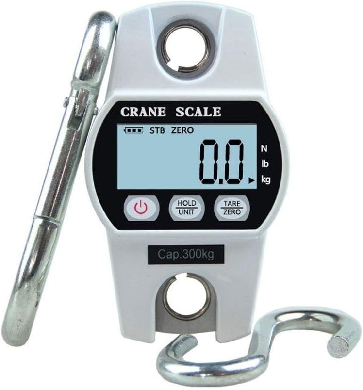 Digital Crane Scale, 300 kg 660 lbs Mini Industrial Electronic Crane Scale LCD Display Home Outdoor Farm Weighing(Red) (Griy)
